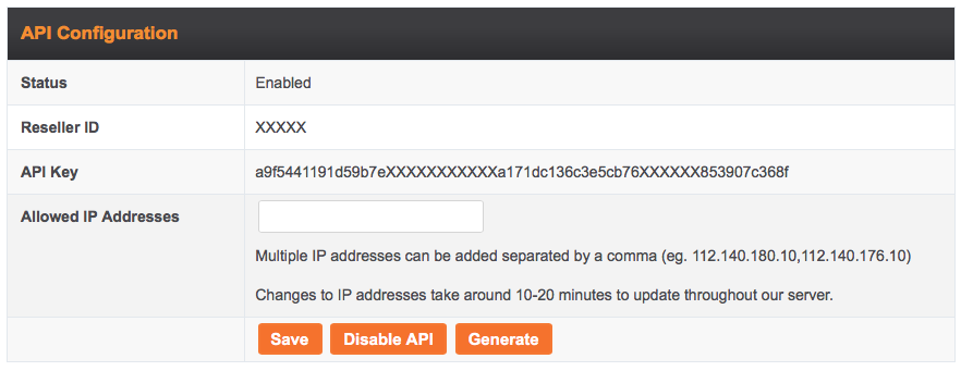 API Configuration
