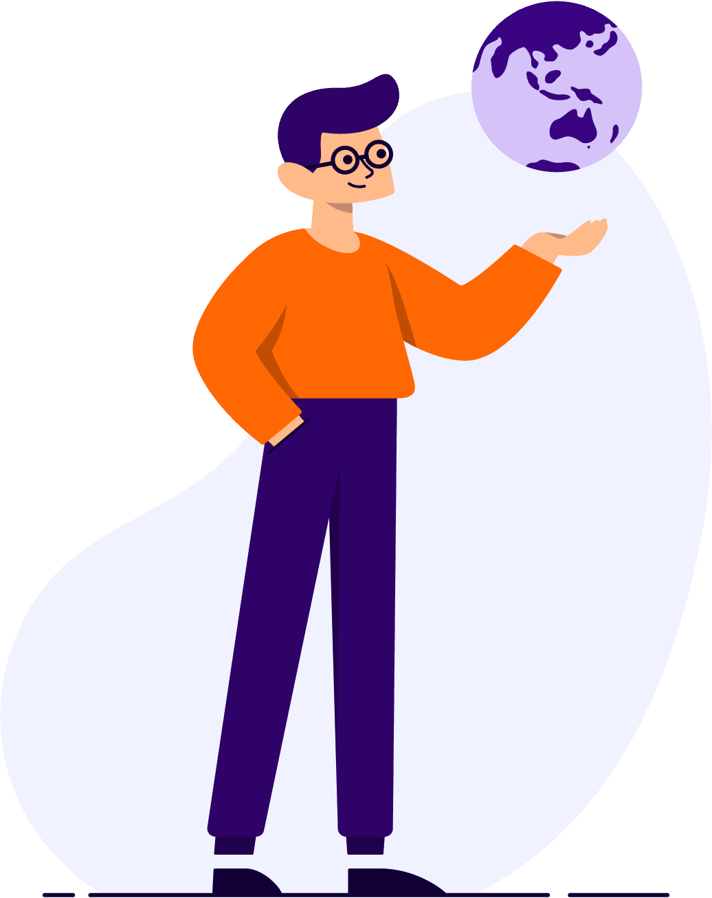 Man holding globe