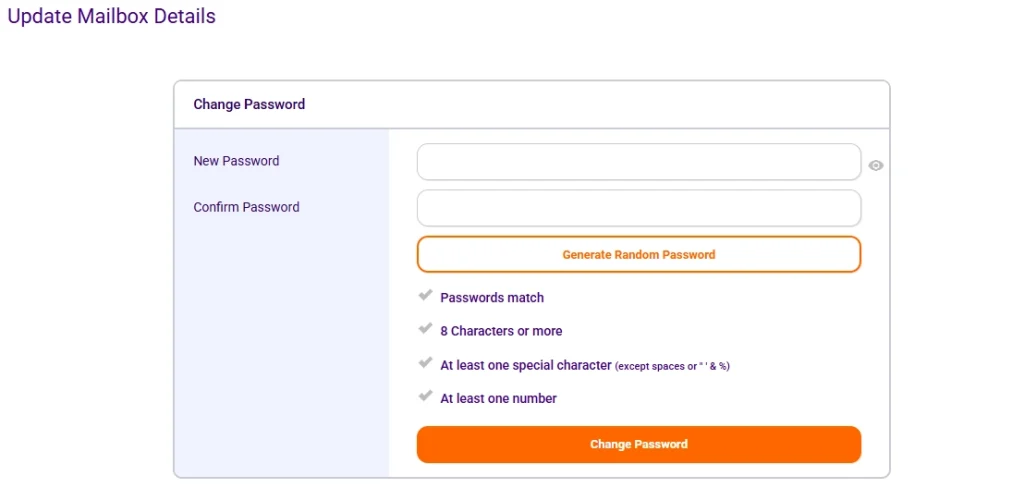 Change Mailbox Password