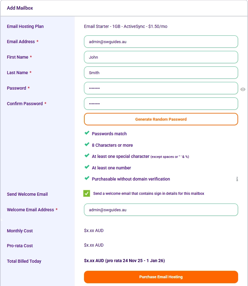 Create Email Account