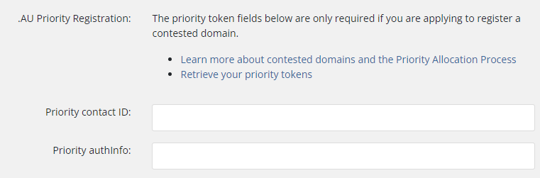 AU Direct Ordering Form Priority Token Support