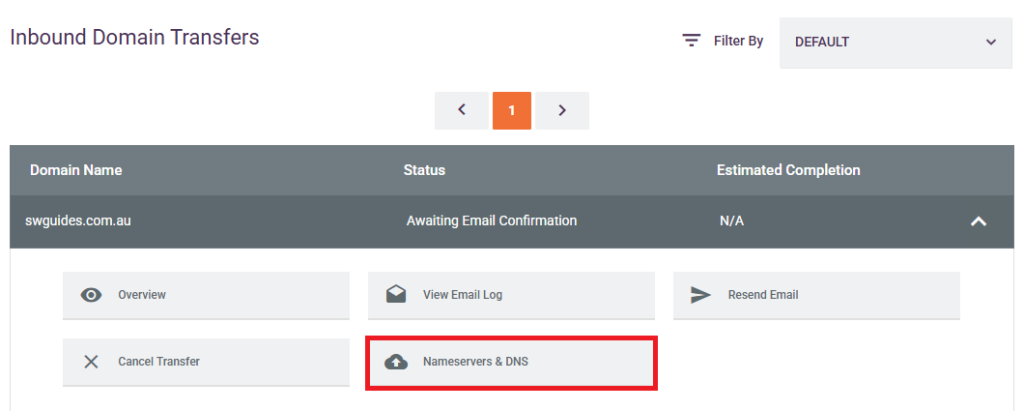 Inbound Transfer DNS