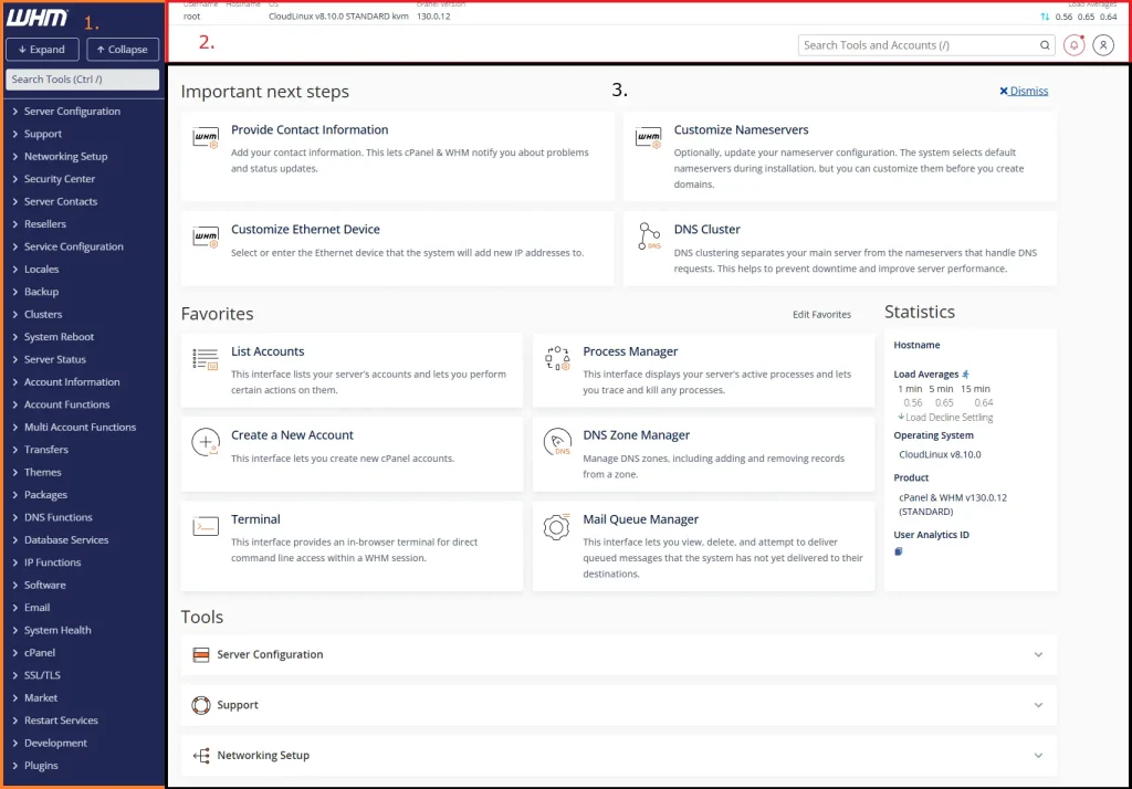 WHM Interface