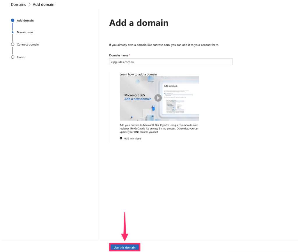 Add domain step 2