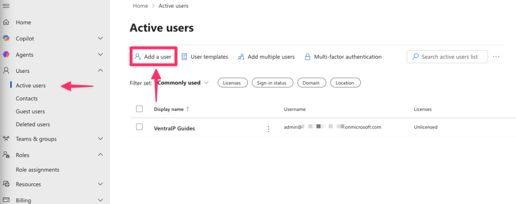 Add user step one