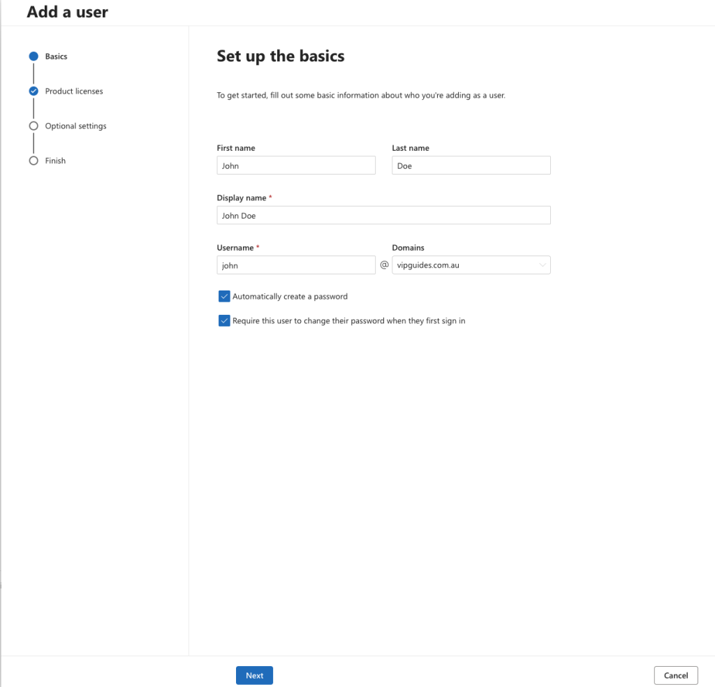 Add user step 2