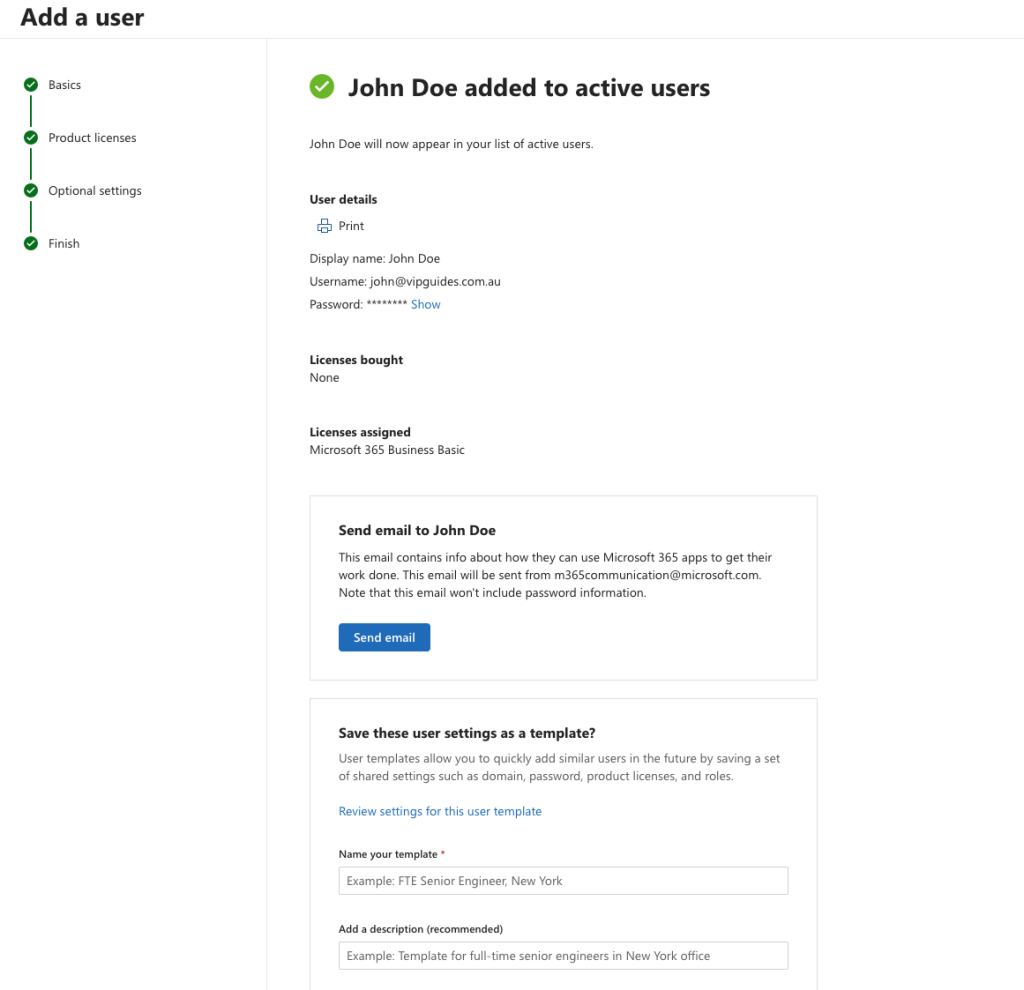 Add user step three